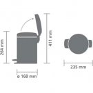 Brabantia pedalhink 3 l satin taupe newicon mått