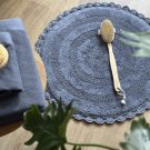 tjock rund badrumsmatta gråblå wasa ecotextil