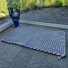 matta av bomullsrep ROPE marinblå och beige