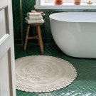 tjock rund badrumsmatta ljusbeig wasa ecotextil