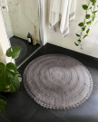 tjock rund badrumsmatta grå wasa ecotextil