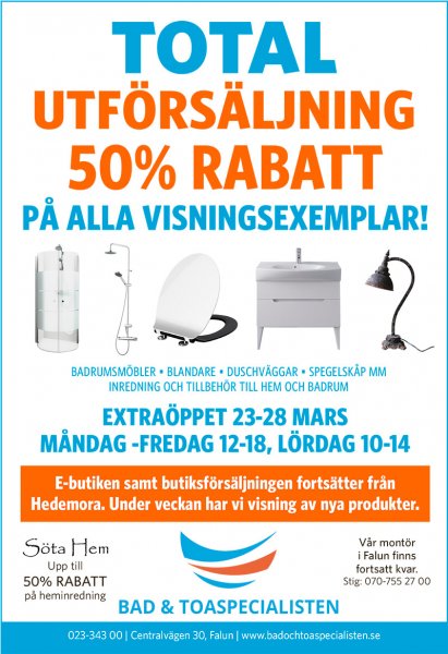 Total utförsäljning i Falun-butiken!