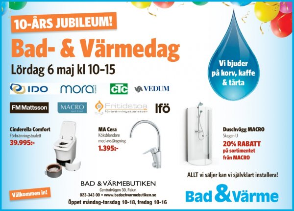 10-års jubileum! Lördag 6 maj kl. 10-15