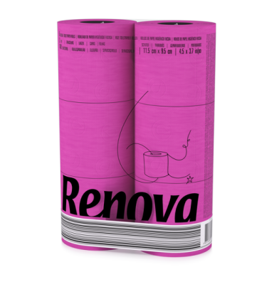 rosa toapapper 6-pack toalettpapper färgat toalettpapper