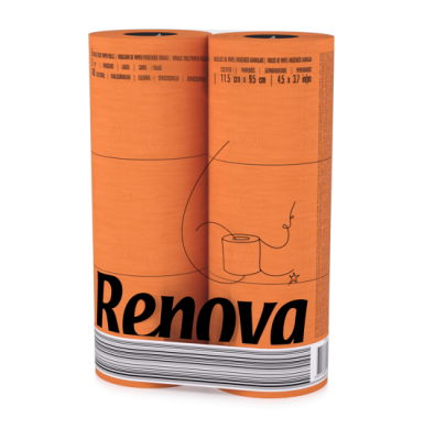 toapapper 6-pack toalettpapper färgat toalettpapper orange