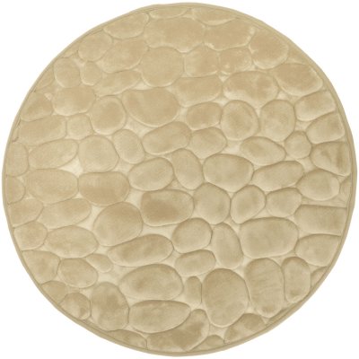 memory foam beige badrumsmatta rund