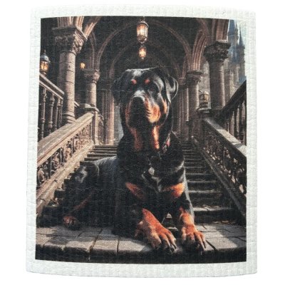 disktrasa med motiv av en Rottweiler