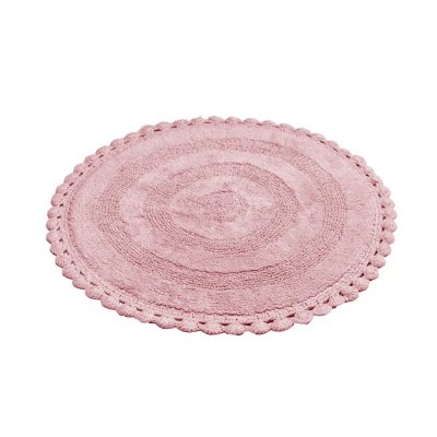 tjock rund badrumsmatta rosa wasa ecotextil