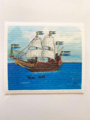 disktrasa med motiv av regalskeppet vasa