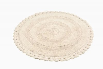tjock rund badrumsmatta ljusbeig wasa ecotextil