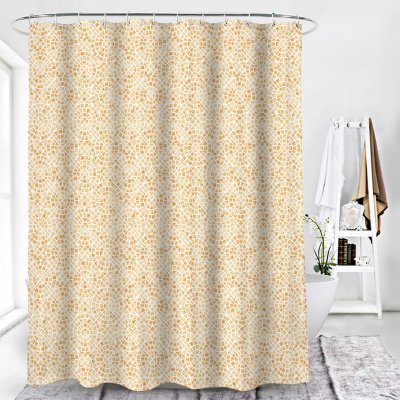 duschdraperi duschy ringverk beige mosikmönster