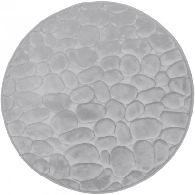 memory foam ljusgrå rund badrumsmatta