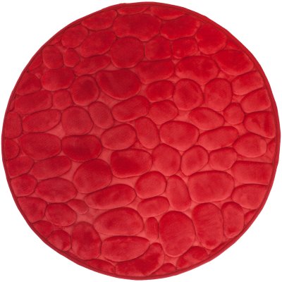 memory foam röd badrumsmatta rund