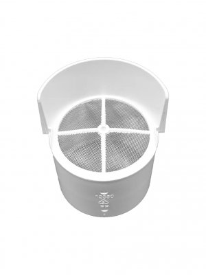 Röravslutning med insektsnät som används i slutet av Separett® Tiny® Ø50 mm ventilationsrör. Förhindrar intrång av insekter och