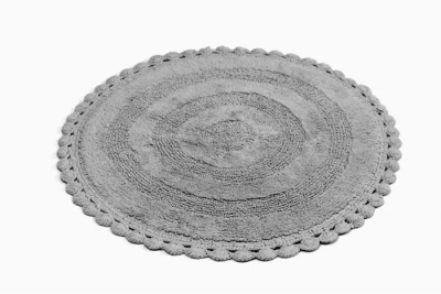 tjock rund badrumsmatta grå wasa ecotextil