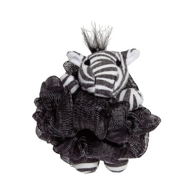 duschpuff i form av en zebra massage peeling i duschen