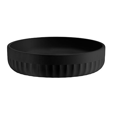 svart tvålfat i polyresin med räfflat mönster från Beslagsboden