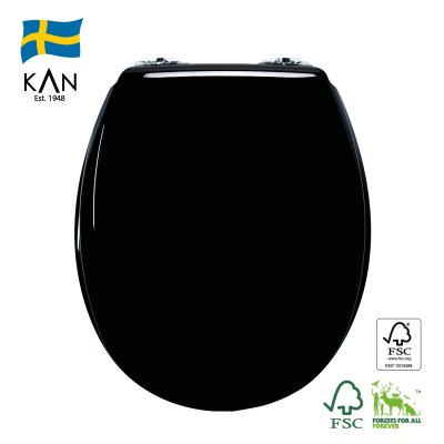 svart toalettsits kandre universalsits kan mjukstängande sits