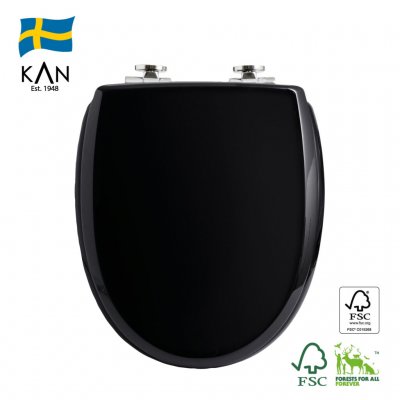 svart  toalettsits kandre universalsits kan mjukstängande sits